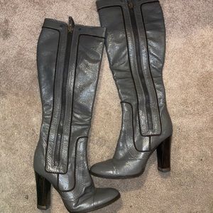Stella McCarthy knee high leather boots